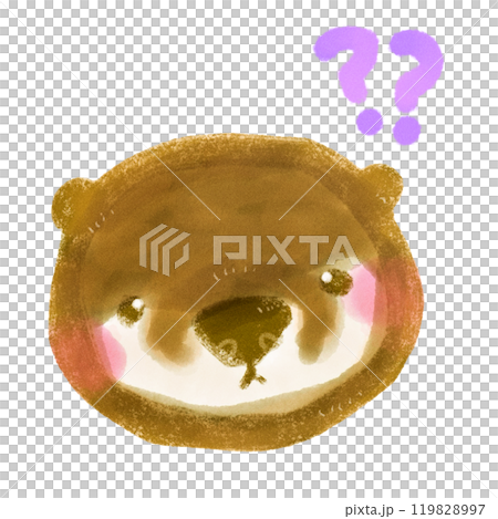 可愛的手繪水獺人物插圖，帶有 hatena 標記 119828997