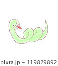 くるくる巻いてるベロだしヘビさん 119829892
