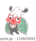 獅子舞からひょっこり覗いた中の人 119829893