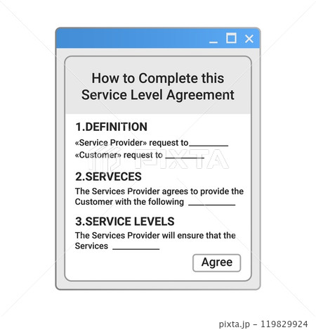 Blank document form for business contract. Retro application sample. 119829924