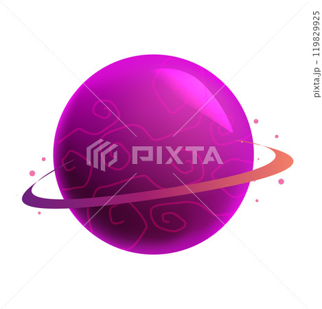 Vector cartoon planet. Colorful set of isolated objects. Space background. Fantasy planets Vector cartoon planet. Colorful set of isolated objects. Space background. Fantasy planets 119829925