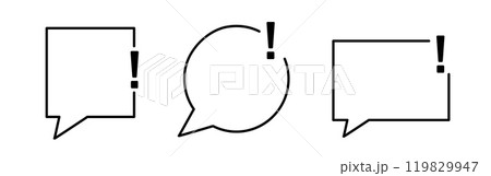 Minimalistic black empty frame with exclamation mark. Minimalistic black empty frame with exclamation mark. 119829947