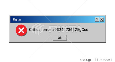 Retro error warning information message. Alert notification on your computer. Retro error warning information message. Alert notification on your computer. 119829961
