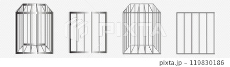 Steel cage 3d vector realistic illustration. 119830186