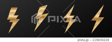 Gold thunder bolt Energy Thunder and Bolt Vector Logo Concept Gold thunder bolt Energy Thunder and Bolt Vector Logo Concept 119830220