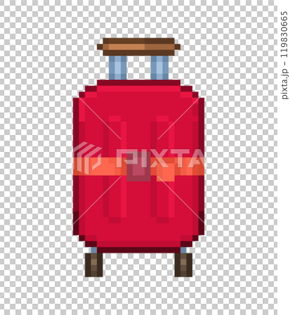 Pixel illustration of a red suitcase 119830665