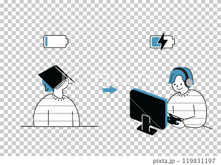 ゲームをして息抜きする男性 119831197