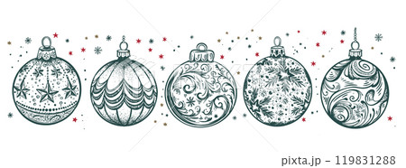 Christmas ball. Hand drawn illustration.	 119831288