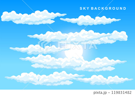 Cloud Background Design, Sky Landscape Illustration, Decoration Vector, Banners And Posters Cloud Background Design, Sky Landscape Illustration, Decoration Vector, Banners And Posters 119831482
