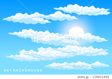Cloud Background Design, Sky Landscape Illustration, Decoration Vector, Banners And Posters 119831485