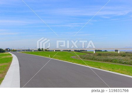 茨城県五霞町利根川サイクリングロード2024年10月 119831766