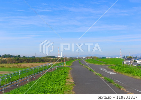 千葉県野田市江戸川サイクリングロード2024年10月 119831817