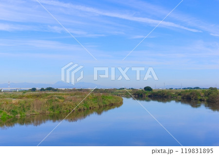 千葉県野田市江戸川と利根川の分岐点2024年10月 119831895