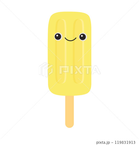 Cute ice cream with smiling face 119831913