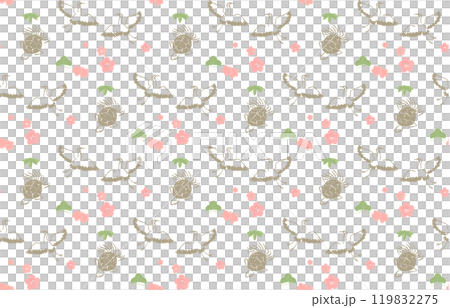 松竹梅鶴龜圖案金梅日式圖案背景吉祥事件 松竹梅鶴龜圖案金梅日式圖案背景吉祥事件 119832275