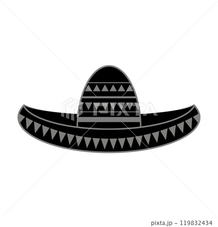 Vector Mexican sombrero with maracas. Cinco de mayo symbol isolated on white background 119832434