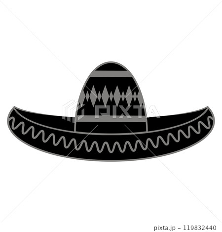 Vector Mexican sombrero with maracas. Cinco de mayo symbol isolated on white background 119832440