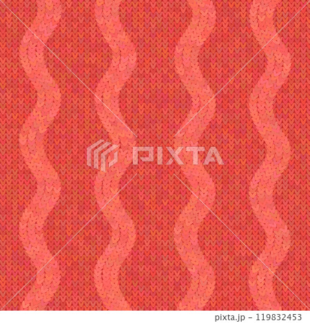 Vector Stylish Knit. Red Knitted Texture. Woolen Pullover Canvas Print. Winter Fabric Pattern Vector Stylish Knit. Red Knitted Texture. Woolen Pullover Canvas Print. Winter Fabric Pattern 119832453