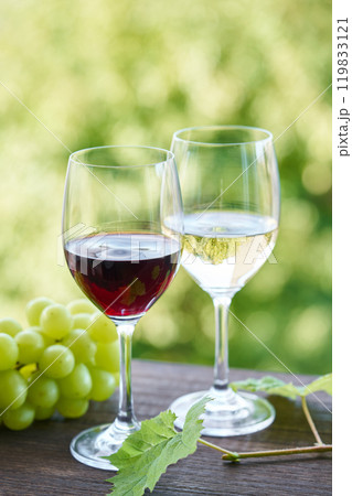 赤ワインと白ワイン 119833121