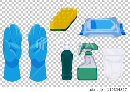 廚房清潔工具和清潔劑套裝| 標準廚房清潔工具 119834837