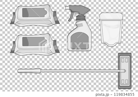 床掃除用道具と洗剤セット｜スタンダードなリビング掃除用具 119834855