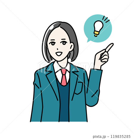 ひらめいた制服を着た学生のイラスト 119835285
