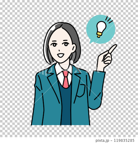 ひらめいた制服を着た学生のイラスト 119835285