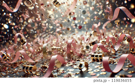 ピンクとゴールドの紙吹雪 119836855