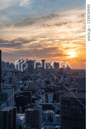 東京文京区役所展望台からの夕景 119836998