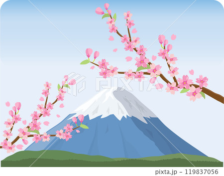富士山　桜付き 119837056
