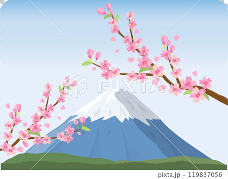 Mount Fuji with cherry blossoms Mount Fuji with cherry blossoms 119837056