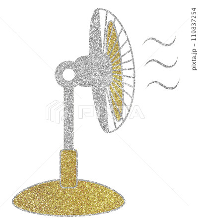 イラスト素材 扇風機 横向き シルバー ゴールド イラスト素材 扇風機 横向き シルバー ゴールド 119837254