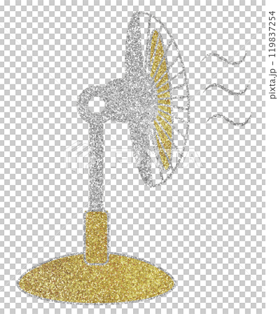イラスト素材 扇風機 横向き シルバー ゴールド イラスト素材 扇風機 横向き シルバー ゴールド 119837254