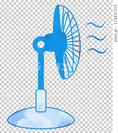 Illustration material: Electric fan, landscape, watercolor Illustration material: Electric fan, landscape, watercolor 119837255
