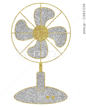 イラスト素材 扇風機 シルバー ゴールド イラスト素材 扇風機 シルバー ゴールド 119837256