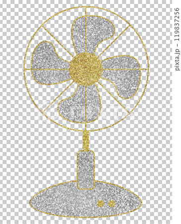 イラスト素材 扇風機 シルバー ゴールド イラスト素材 扇風機 シルバー ゴールド 119837256