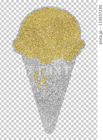 Illustration material Ice cream Silver Gold Illustration material Ice cream Silver Gold 119837280
