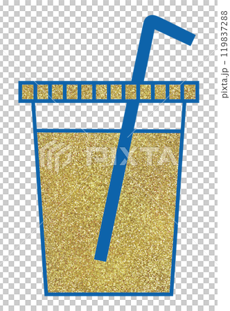 插圖材料塑膠杯金飲料 插圖材料塑膠杯金飲料 119837288