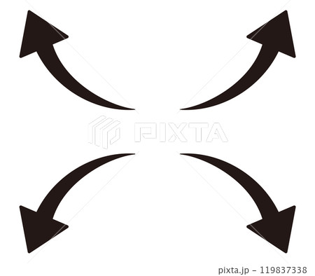 四方を向く黒い矢印イラストセット 四方を向く黒い矢印イラストセット 119837338