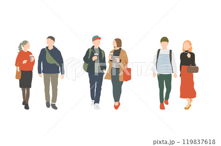 デートをしているおしゃれな男女 デートをしているおしゃれな男女 119837618