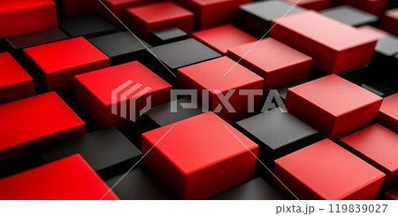 Abstract background of red and black cubes. Abstract background of red and black cubes. 119839027