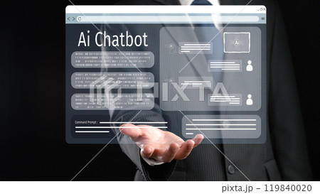 Human interact with AI artificial intelligence virtual assistant FaaS 119840020