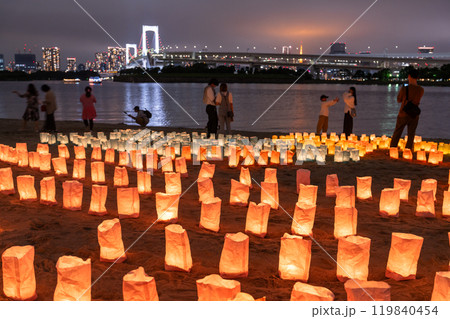 《東京都》お台場海の灯まつり・お台場海浜公園の夜景 《東京都》お台場海の灯まつり・お台場海浜公園の夜景 119840454