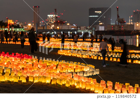 《東京都》お台場海の灯まつり・お台場海浜公園の夜景 《東京都》お台場海の灯まつり・お台場海浜公園の夜景 119840572