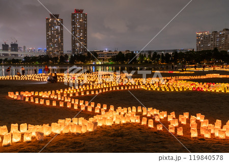 《東京都》お台場海の灯まつり・お台場海浜公園の夜景 《東京都》お台場海の灯まつり・お台場海浜公園の夜景 119840578