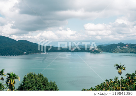 Panoramic view of Sun Moon Lake in Nantou County, Taiwan Panoramic view of Sun Moon Lake in Nantou County, Taiwan 119841380