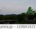 岡山城25 本丸 天守と月 119841415