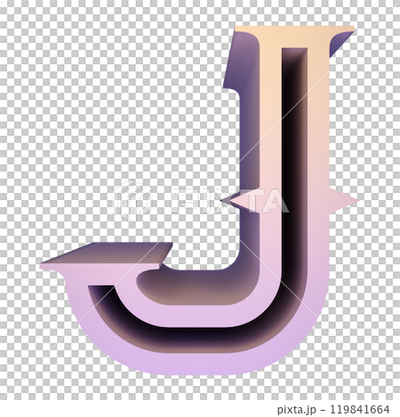 3D rendered illustration. Decorative letter. Custom art font. 119841664