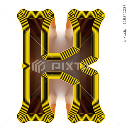 3D rendered illustration. Decorative letter. Custom art font. 3D rendered illustration. Decorative letter. Custom art font. 119842287