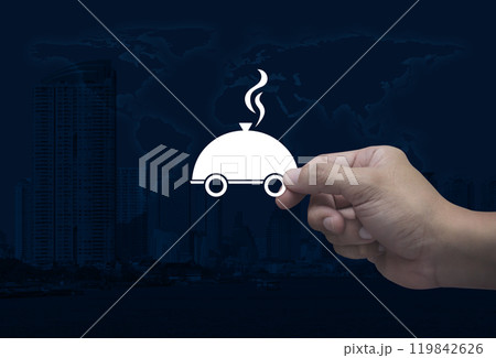Food delivery online service concept, Elements of this image furnished by NASA 119842626